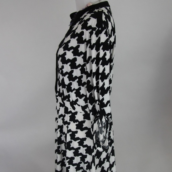 NY COLLECTION Black & White Geometric Print Dress - Picture 5 of 8